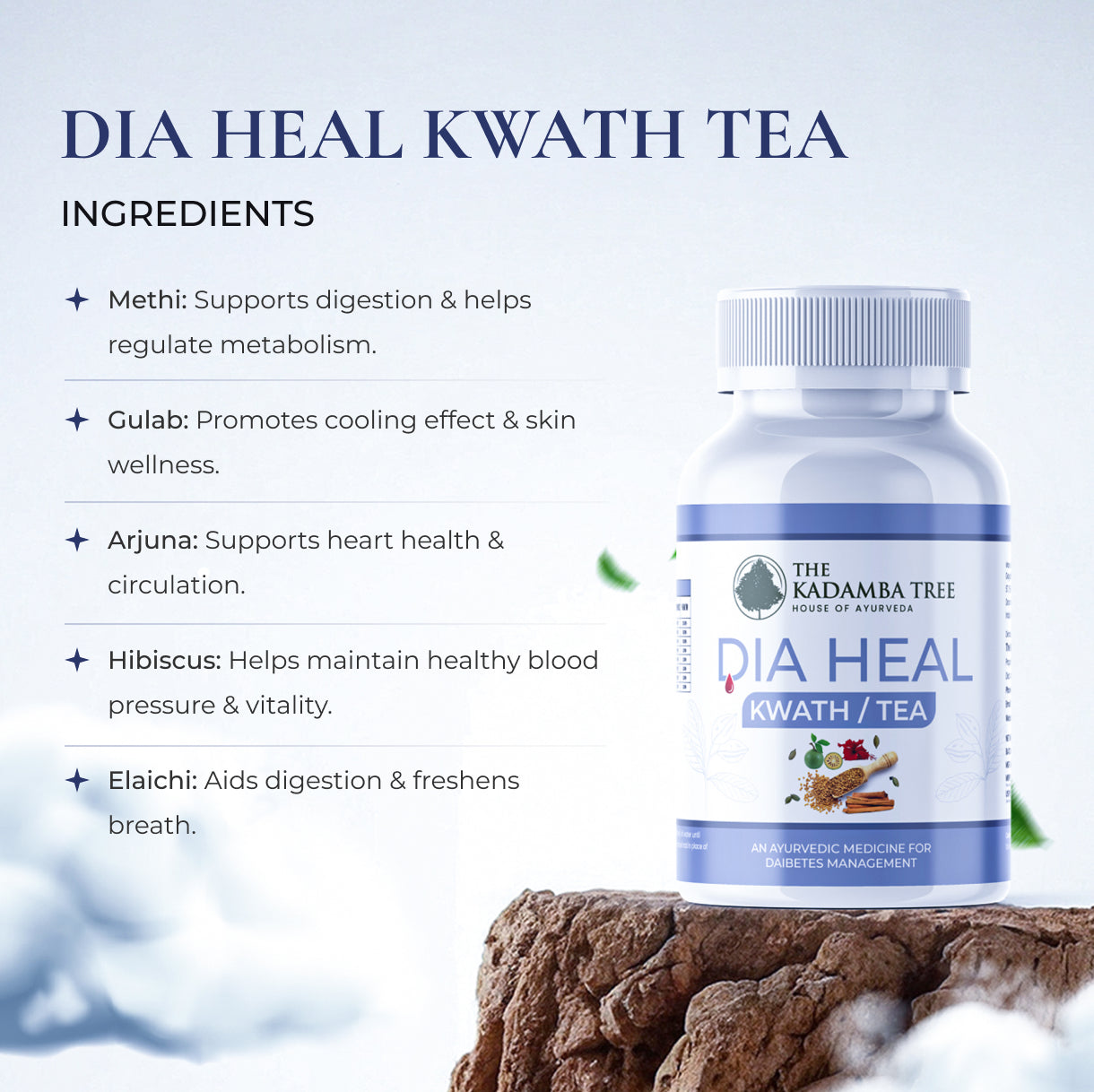 The Kadamba Tree -DIA HEAL KWATH CHURNA TEA (60 gm)